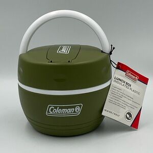 NWT Coleman Green Insulated Plastic Lunch Box with Spoon